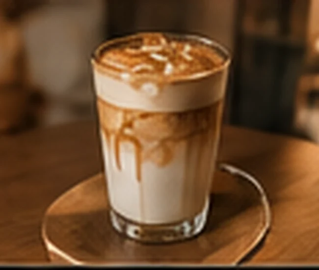 Foto ilustrasi kopi susu panas dengan latte art